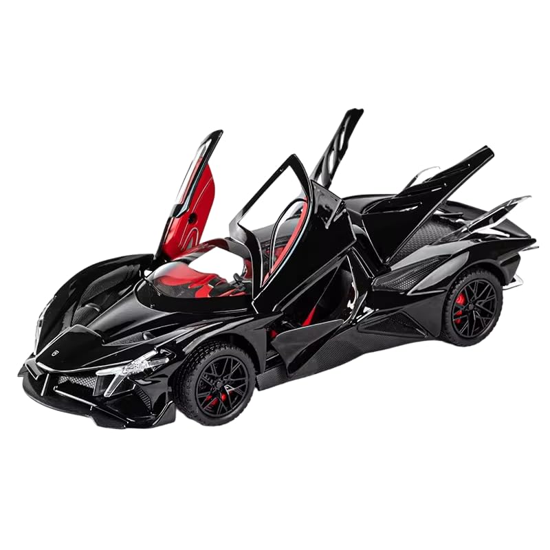 Image of 1:24 Big Apollo Evo Super Car Toy Car Metal Pull Back Diecast Car with Openable Door and Sound Light, Gifts Toys for Kids,black