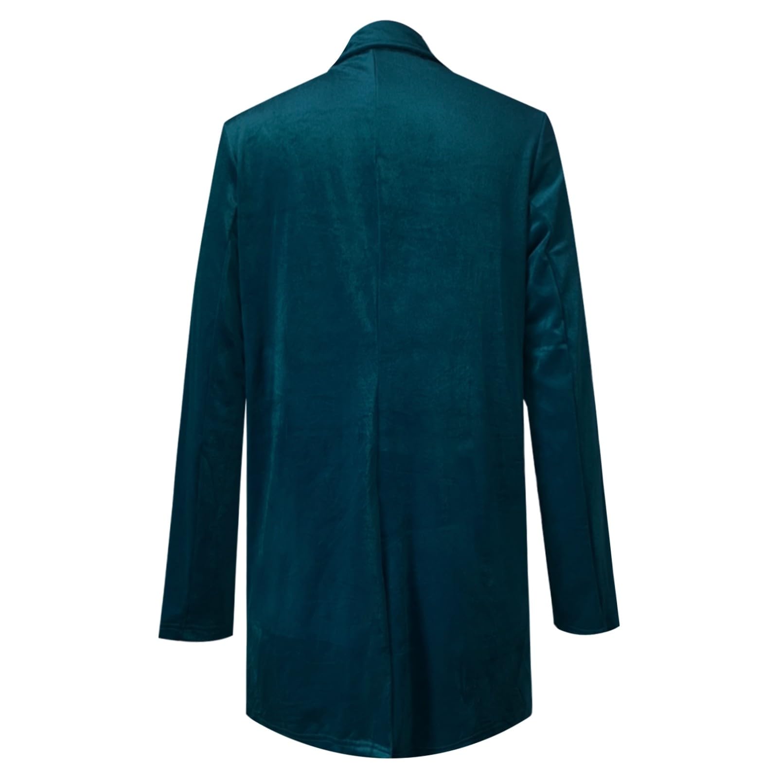 2026 Elegante gabardina de terciopelo de manga larga, solapa con muescas y solapas largas, chaqueta casual de ajuste holgado, ropa exterior cómoda y elegante para el uso diario