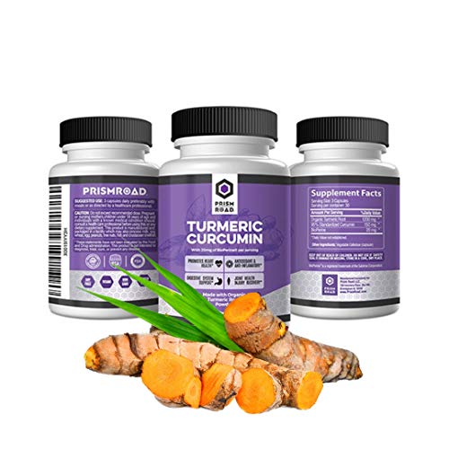image for Prism Road Turmeric Curcumin Supplement with Bioperine Organic Turmeri