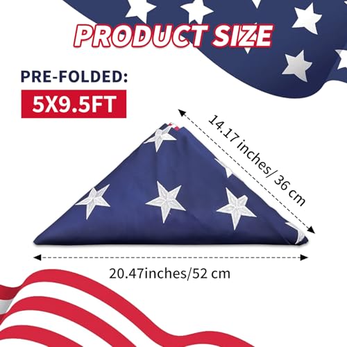 Military Flags Memorial American Flag Usa Flag For Veterans Funeral Flag Burial Flag Memorial Flag Heavy Duty For Veteran Made American Us Burial Flag For Veteran Military 5x9.5 Ft by YUQILIN - Image 2