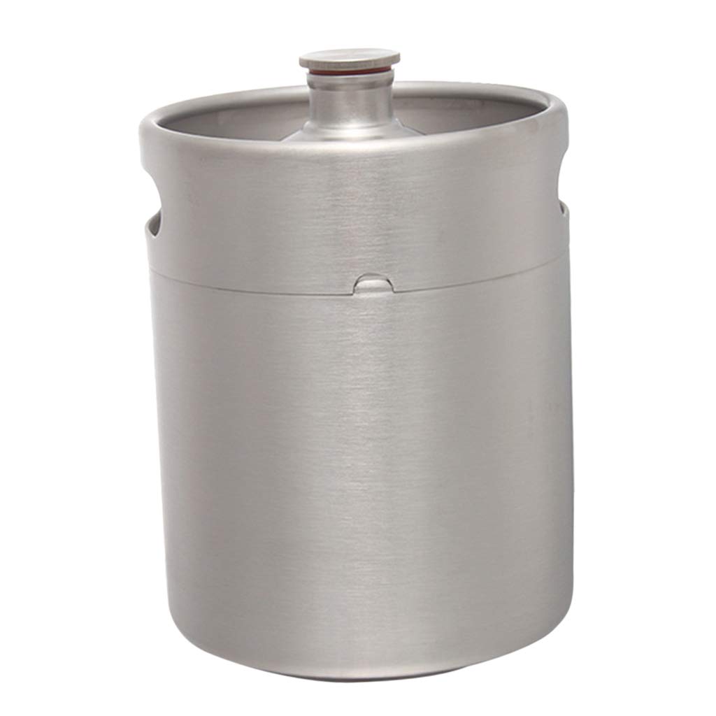 Keg Growler en Acier Inoxydable pour Bière Artisanale Bouteille Fermentation Fonction d'Étanchéité Pression Réglable Adapté au, 5L