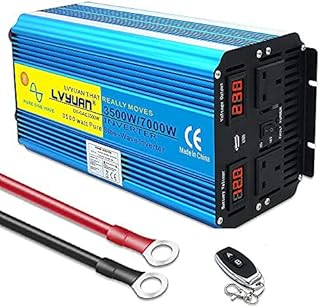 LVYUAN 2022 new Pure Sine Wave Power Inverter 3500W /7000W DC 12V to AC 230V/240V converter with wireless remote controller & dual AC outlets & USB for RV Truck Car