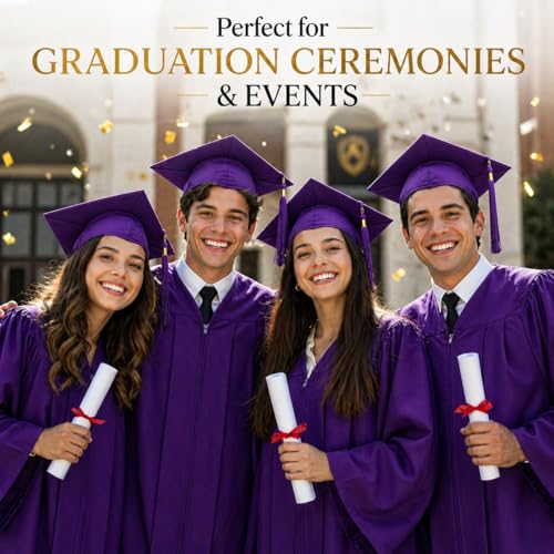 Image of Raj Costume Graduation Gown, Cap & Sash Set for Kids & Adults | Matte Polyester Academic Convocation Dress | Graduation Ceremony Robe for School, College & University Degree Day