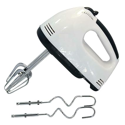 CPEX 300W Hand Mixer with 7 Speed Control & Detachable Stainless-Steel Finish Beater & Whisker, White