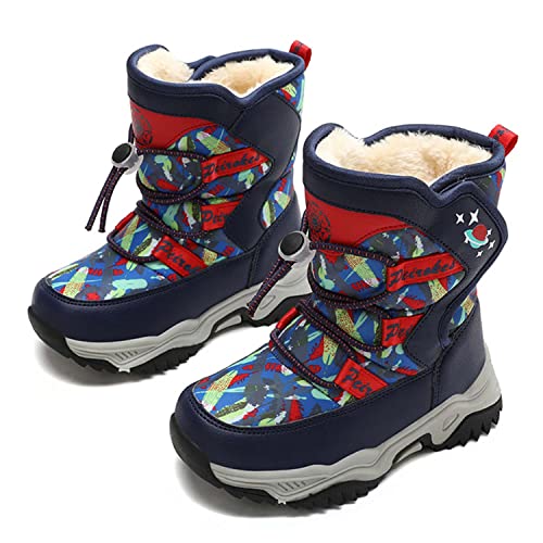 CERYTHRINA Girls Boys Snow Boots Kids Outdoor Winter Shoes Warm Fur Lined Hight-Cut for Outdoor Skiing Bootie2