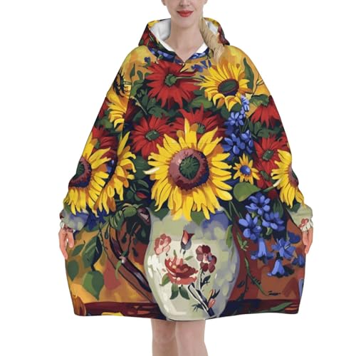 Couverture à capuche fleurie pour vos soirées d'hiver cocooning au salon