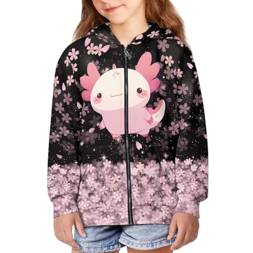 POLERO Girls Zip Up Hoodies 4-16 Years Kids Hooded Sweatshirt with Pockets Long Sleeve Fall Jackets