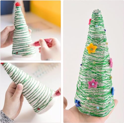 Happyyami 10pcs 18.5cm Polystyrene Cone White DIY Cone Foam Christmas Foam Cones White Craft Foam Cone Christmas Cone Shape Foam Tree Cones Block for Home Modeling Craft DIY Christmas Decorations - Image 4