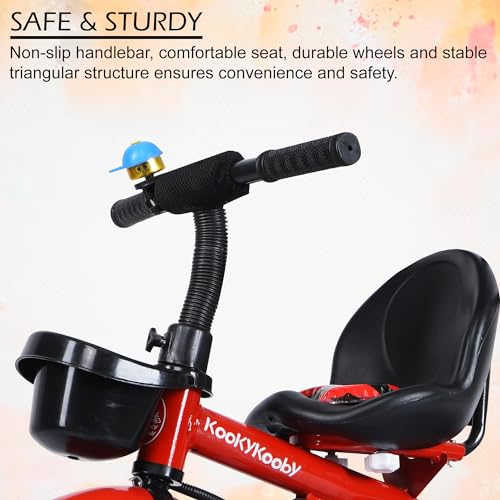 Image of AMARDEEP Baby Tricycle Rhodeo| Bis Approved Baby Tricycle - Safe, Stylish, And Sturdy | Plug And Play Assembly | Supports Up To 30 Kgs | Your Child's First Adventure On Wheels! (Red)