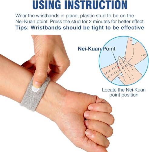 Image of Anti-Nausea Wristband Motion Sickness Band Anti Nausea Wristband Anti Motion Sickness Bands Vomiting Band For Adult Kidsfor Anxiety, Travel, Sea, Car, Air Sickness Reliefs Handband Pack of 1 Pair(1 PAIR)
