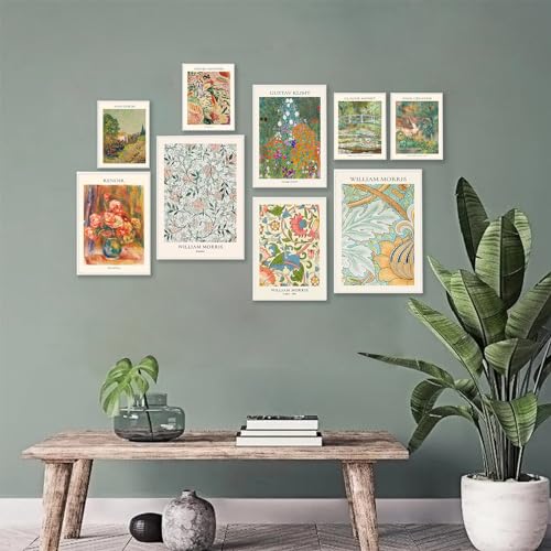 Vintage Eclectic Wall Art Prints Set of 9, Abstract Eclectic Wall Decor Matisse William Morris Van Gogh Monet Maximalist Famous Artist Painting Pictures, Trendy Maximalism Poster for Aesthetic - Image 6