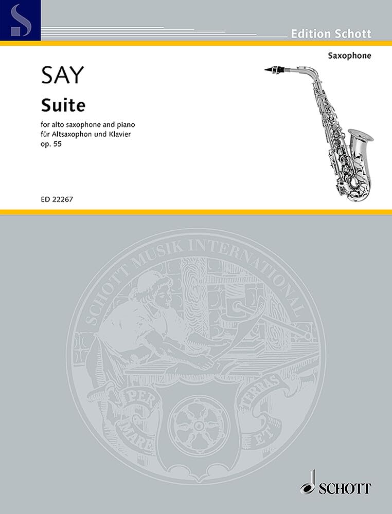 Suite: für Altsaxophon und Klavier. op. 55. Alt-Saxophon und Klavier. Partitur und Stimme. (Edition Schott)