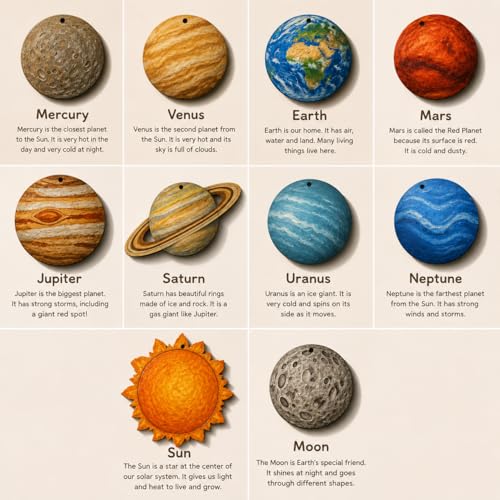 Image of Toyjet DIY MDF Solar System Board Kit | 8 Planets, Sun, Moon, Galaxy, Educational Products, Science Craft Project
