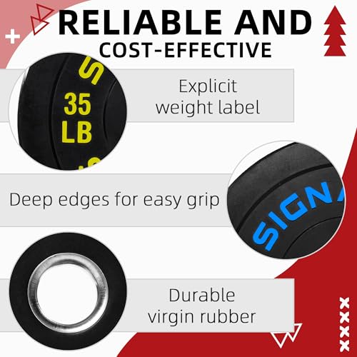 Image of Fitvids 2-Inch Olympic Rubber Weight Plates Set with 7ft Bar, Bumper Plates Set with Barbell for Strength Training, 280 Lbs Set, Color