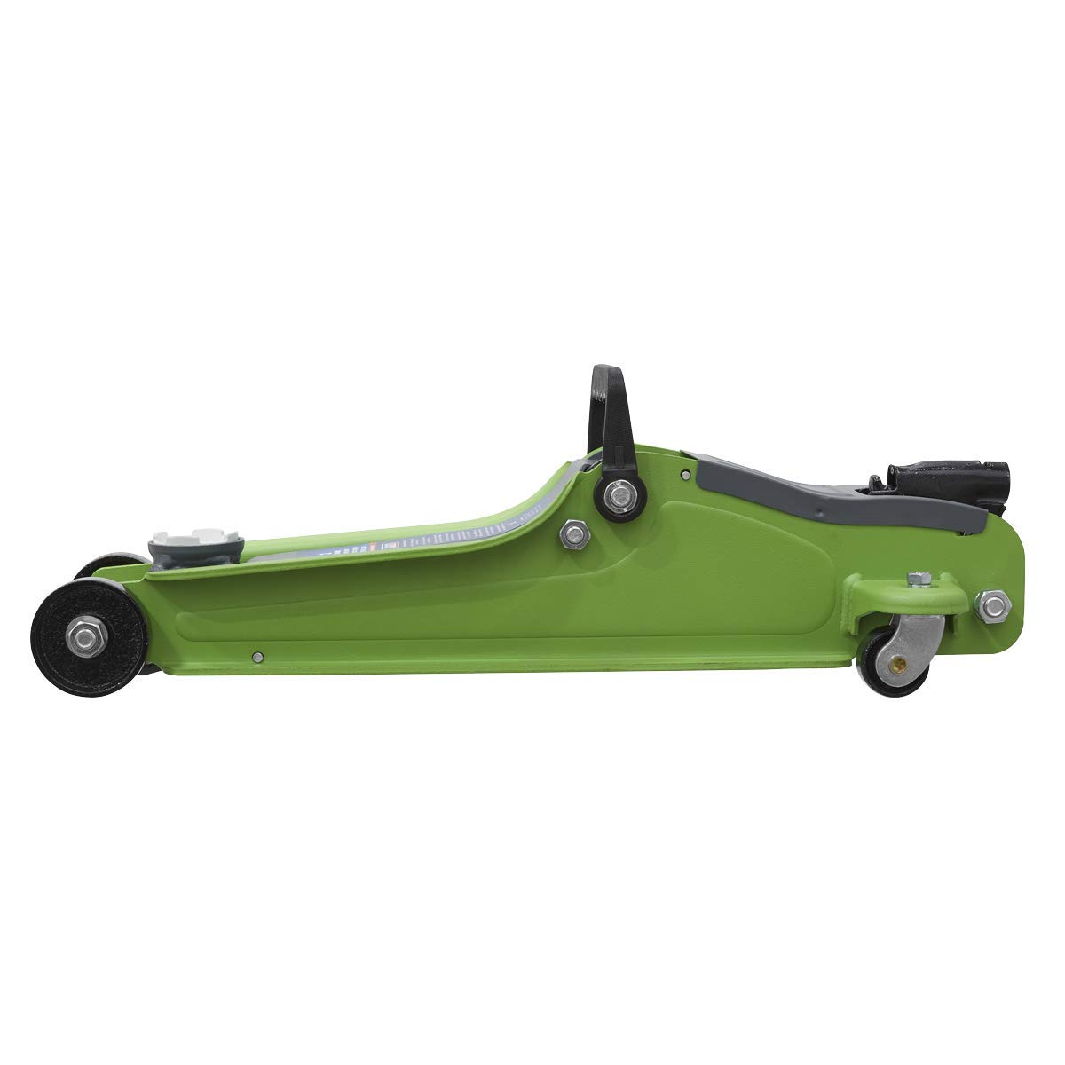 Sealey 1020LEHV 2tonne Low Entry Short Chassis Trolley Jack-Hi Vis Green