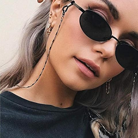 TseenYi Bohemian Anti-skid Glasses Chain Bamboo Beads Glasses Chain Eyeglass Holder Chain Sunglasses Holder Eyeglass Accessories Eyewear Retainer Reading Glasses Strap for Men and Women (Black) Cover