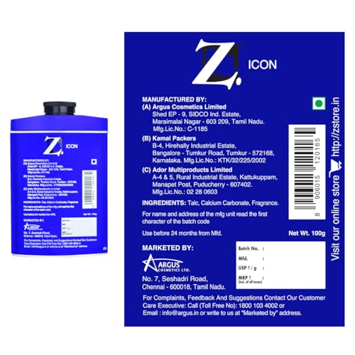 Image of Z Magnetism Icon Deodorizing Talcum Powder for Men | Signature Spicy & Bold Fragrance | Fights Body Odor & Ensures Long Lasting Freshness | Suitable for All Skin Types - 100g (Pack of 3)