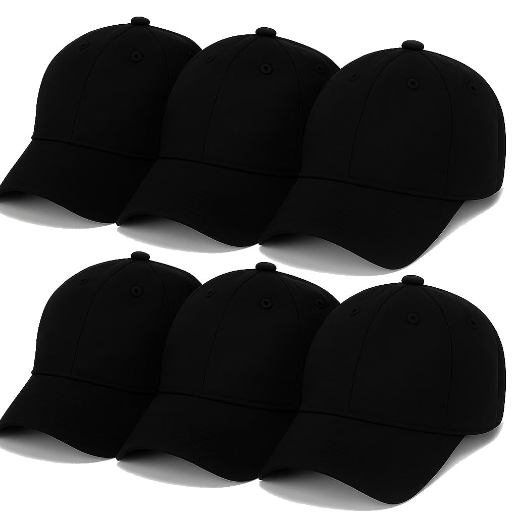 Pack of 6 Cotton Baseball Caps Unisex Adjustable Hats for Men & Women-image-21