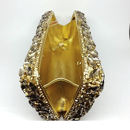 Image of Boutique De FGG Women Crystal Clutch Bag Minaudiere Box Handbag Party Prom Rhinestone Clutch Purse Wedding Bag, Mini