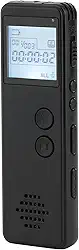 Kiboule Gravador De Voz Digital De 32Gb Gravador Ativado Por Voz Redução De Ruído Mp3 Player Gravação HD Gravação Contínua De 10H Para Reunião Palestra Entrevista Classe Mp3 Gravação Wav 32 Gb Preto