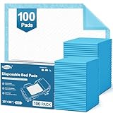 100 Count Disposable Bed Pads 30''X36'' MILDPLUS Super Absorbent Underpads, Disposable Extra Large Chucks Pads, Incontinence Pads for Adults, Children's Bedwetting Pads, Puppy Pads