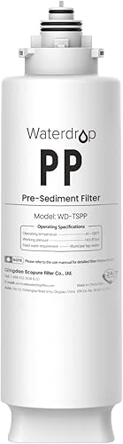 Waterdrop TSPP - Filtro de agua de sedimentos para debajo del fregadero, repuesto TSU-W de 3 etapas de ultrafiltración para debajo del fregadero, 1