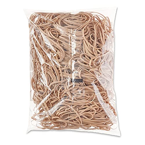 Image of Amazon Basics Rubber Bands, Office Supplies, Size 33 (3-1 /2 x 1 /8 Inch), 600 Bands /1 lb Pack, 25-Pack, Tan