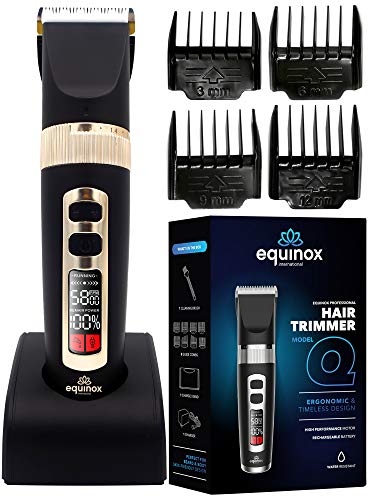Equinox International Hair Trimmer Beard Trimmer, Rechargeable Trimmer for Men, Cordless Hair Clippers, Hair Cutting Kit with 8 Guards, Lightweight Professional Hair Clippers for All Hair Types