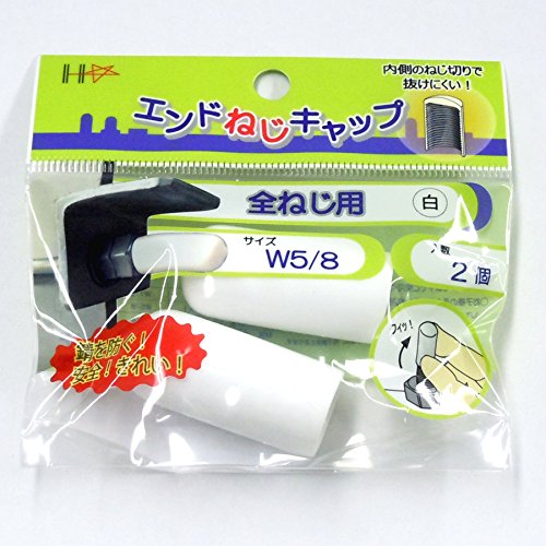 ダイドーハント(DAIDOHANT) エンド ねじキャップ 白 [ W5/8 / 全ネジ用 ] (軟質塩化ビニール) (高さH) 40 x (厚みt)2.0mm (2個入) 10187059