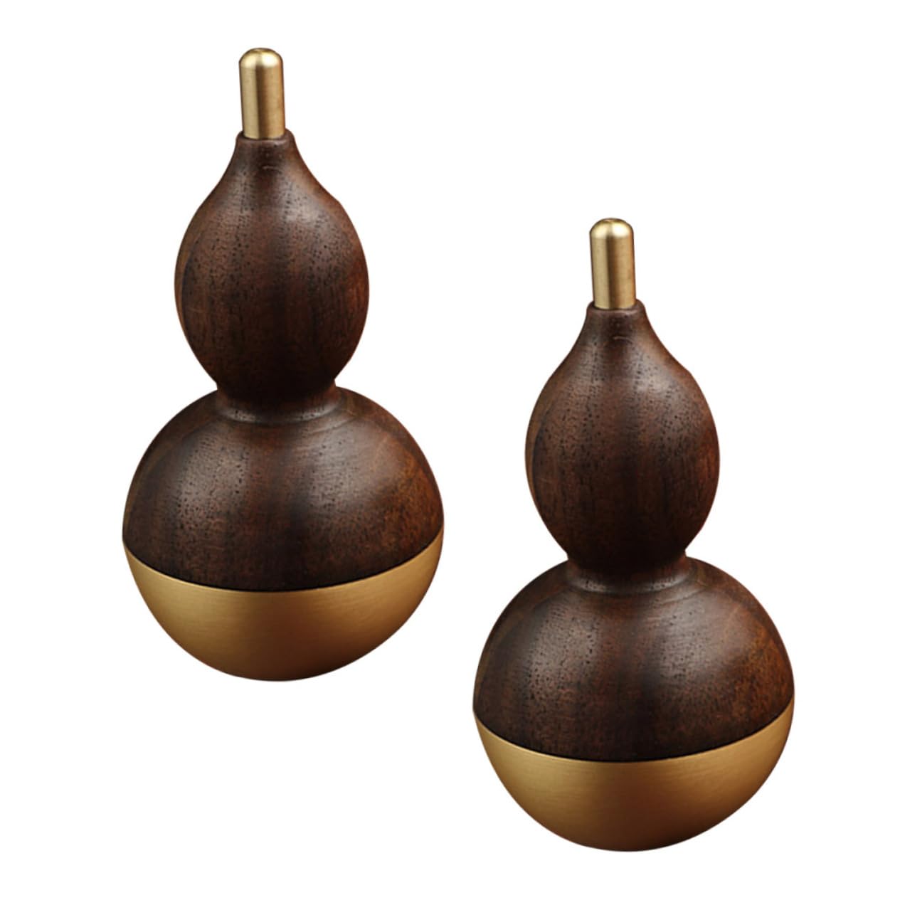 STOBAZA Chic Small Decor Copper Walnut Tumbler Gourd Home Decoration Tabletop Adornment