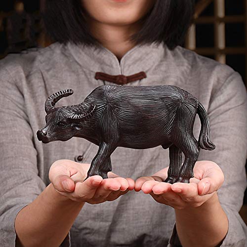 Sculpture de vache créative en ébène naturel ornement de luxe - 4