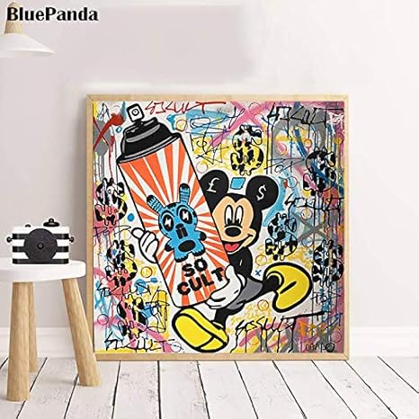 Amazon Co Jp 木枠貼り付け加工済み 大型サイズあり Banksy バンクシー グラフィック アート キャンバス ポスター インテリア 美術品 絵画 壁画 落書き Mr Brainwash cmxcm ホビー 通販