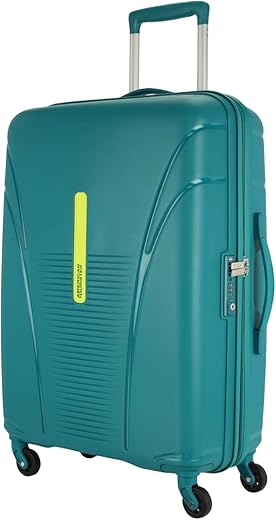 American Tourister Ivy 68Cm Medium Hardside Polypropylene 4 Wheel Spinner Check-in Suitcase with Recessed TSA Lock & Color-Matched Components for Women & Men - Spring Green