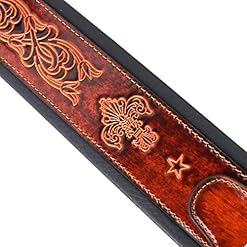 Walker And Williams GB-22 Sangle de guitare rembourrée avec fleur de lys et chaîne française pour guitares acoustiques… - Les Beatles, Paul McCartney, John Lennon, RIngo Starr, George Harrison Walker And Williams GB-22 Sangle de guitare rembourrée avec fleur de lys et chaîne française pour guitares acoustiques… – Image 5