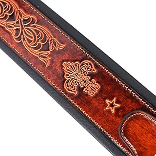 Walker And Williams GB-22 Sangle de guitare rembourrée avec fleur de lys et chaîne française pour guitares acoustiques… - Les Beatles, Paul McCartney, John Lennon, RIngo Starr, George Harrison Walker And Williams GB-22 Sangle de guitare rembourrée avec fleur de lys et chaîne française pour guitares acoustiques… – Image 5