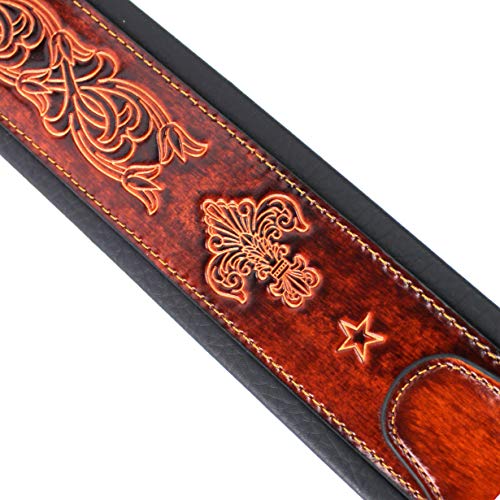 Walker And Williams GB-22 Sangle de guitare rembourrée avec fleur de lys et chaîne française pour guitares acoustiques… - Les Beatles, Paul McCartney, John Lennon, RIngo Starr, George Harrison Walker And Williams GB-22 Sangle de guitare rembourrée avec fleur de lys et chaîne française pour guitares acoustiques… – Image 6
