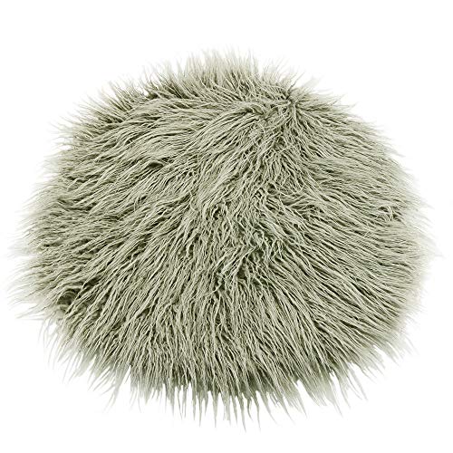 D&J DON&JUDY Faux Fur Blanket Baby Shower Photo Props Photography Decor Backdrop Round 23.6 inch (Smokey Grey)