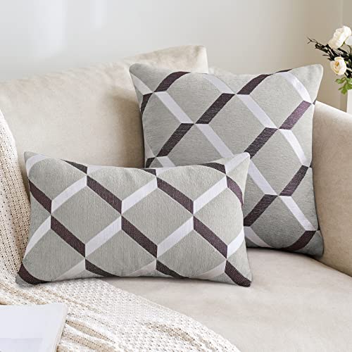 MIULEE Confezione da 2 Federe Cuscini in Ciniglia