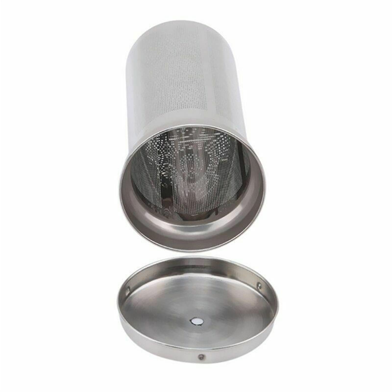 Il filtro per tè può essere riutilizzato. Pratico filtro cilindrico in acciaio inossidabile per uso domestico con coperchio per filtrare lo strumento per il tè