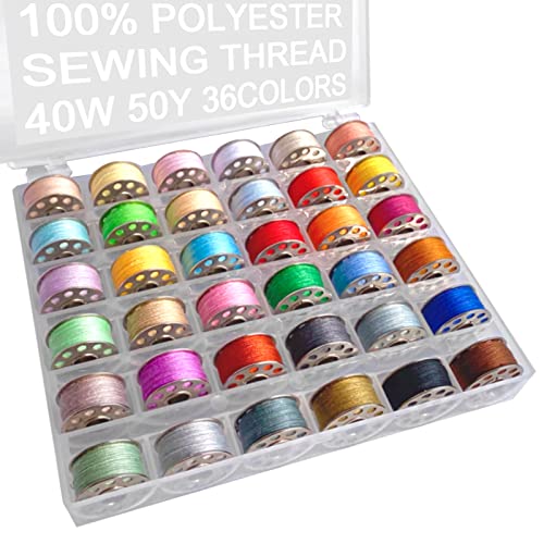 36 Bobinas y Hilos con Estuche de Plástico para Máquina de Coser miniatura 1