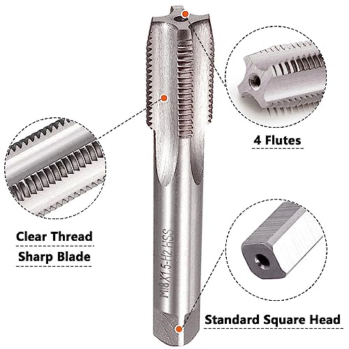 Saipe M18 X 1.5 Metric Tap and Die Set M18 X 1.5mm HSS Straight Fluted Machine Thread Right Hand Screw Tap and Round Threading Die by Saipe - Image 2