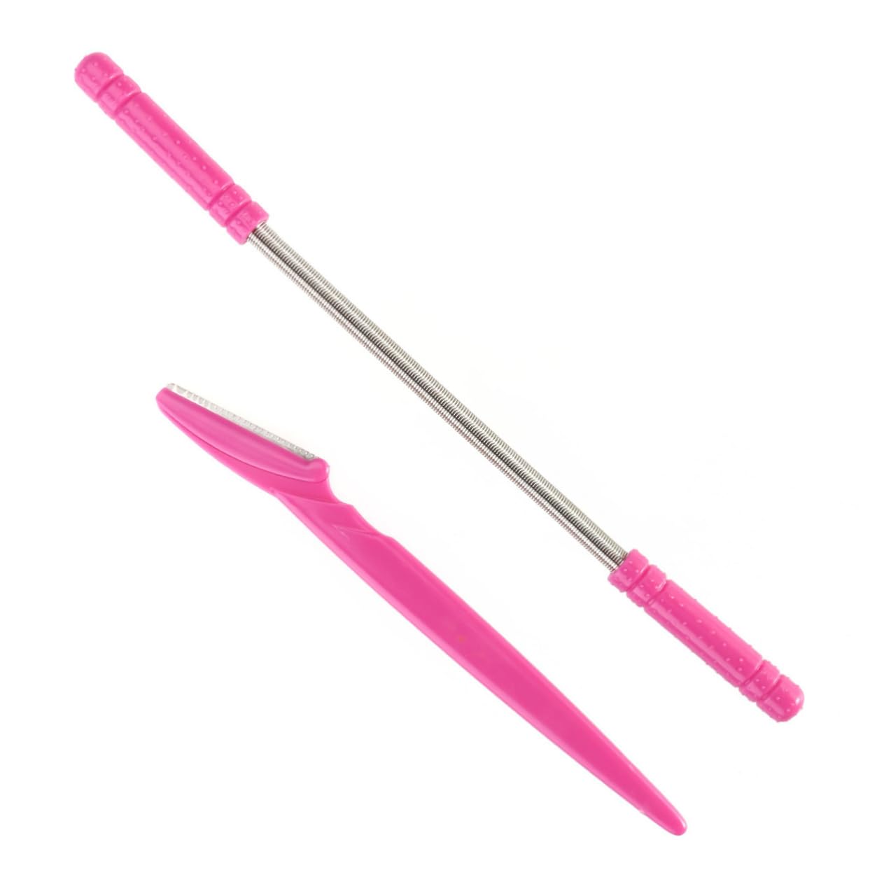 2pcs Face Facial Hair Remover Threading Spring Eyebrow Razor Shaver for Women Pink Eyebrow Trimmer Facial Exfoliator