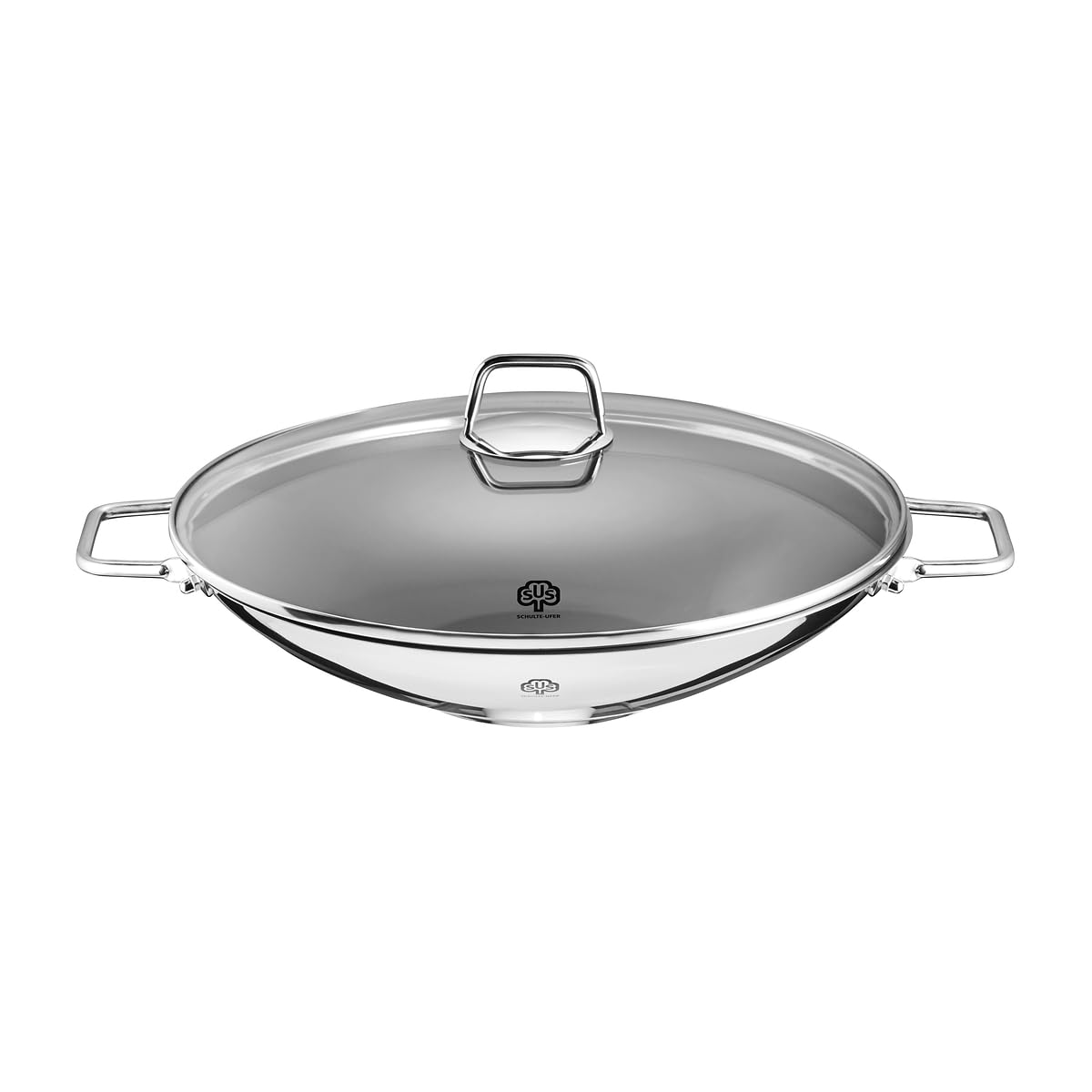 Schulte-Ufer 66520-34 Wok Wega beschichtet, inkl. Zubehör, 34 cm, 4,50 l, Antihaft, Schwarz