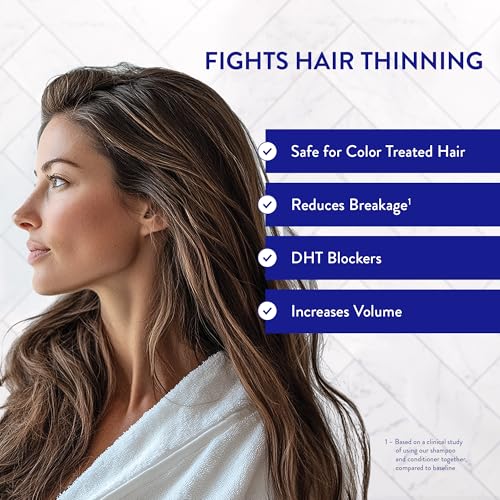 Image of Routine Wellness Anti-Thinning Shampoo - Fresh Linen & Summer Rose | Clinically tested shampoo for thinning hair with biotin, pea peptides, saw palmetto oil, color safe, sulfate free
