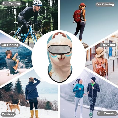 Balaclava para Hombres y Mujeres, Máscara de Alpaca con Estampado, Cubreboca Integral para Ciclismo, 1 Unidad, Estilo miniatura 6