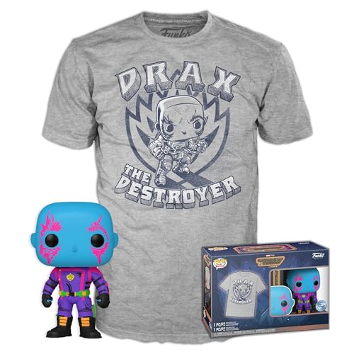 Funko Pop!&tee: Guardians of The Galaxy, Drax, Extra Large, XL, Hot Christmas, Camiseta, Franela, Ropa con Figura de Vinilo Coleccionable, Idea de Regalo, Juguetes y Camiseta de Manga Corta