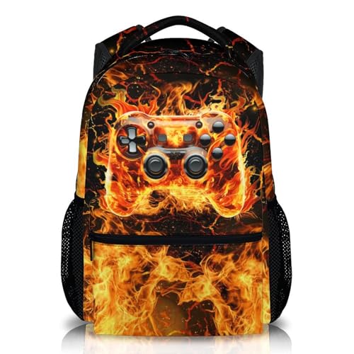 CustomWish Backpack for Boys School Gamer Schoolbag for Kids Teen Boys Kindergarten Elementary Primary Middle College 17 Inch Large Capacity Durable Gaming Bookbag