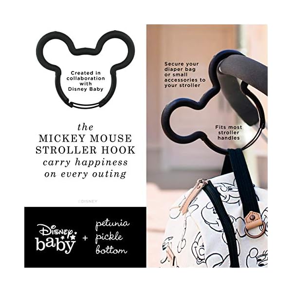 Petunia Pickle Bottom Mickey Mouse Kinderwagenhaken | Schwarz | für alle Kinderwagen oder Einkaufswagen | zum Tragen von… – Bild 3