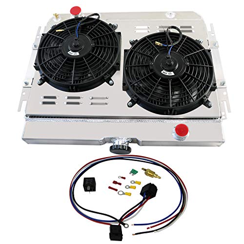 Cubauto 3 Row Core Radiator Shroud Fan For Chevy 1963-1968 Bel Air Biscayne Impala 67-68 Caprice 64-65 Chevelle,Kingswood Full Aluminum Radiator with Shroud Fan Relay Kit by Cubauto - Used condition - Image 6