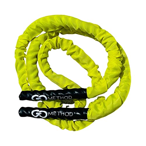 GoMethod Comba de Fitness con Agarres Ergonómicos de Goma - Grosor de 3.8 cm y Peso de 2.3 kg - Mejora tu Fuerza, Equilibrio y Velocidad - GM Jump Ropes - Color Verde Cover
